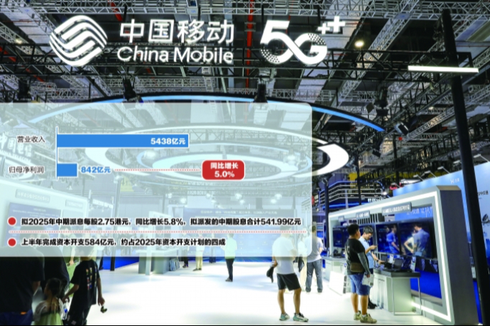 上半年净利同比增5% 中国移动“AI+”行动蹄疾步稳