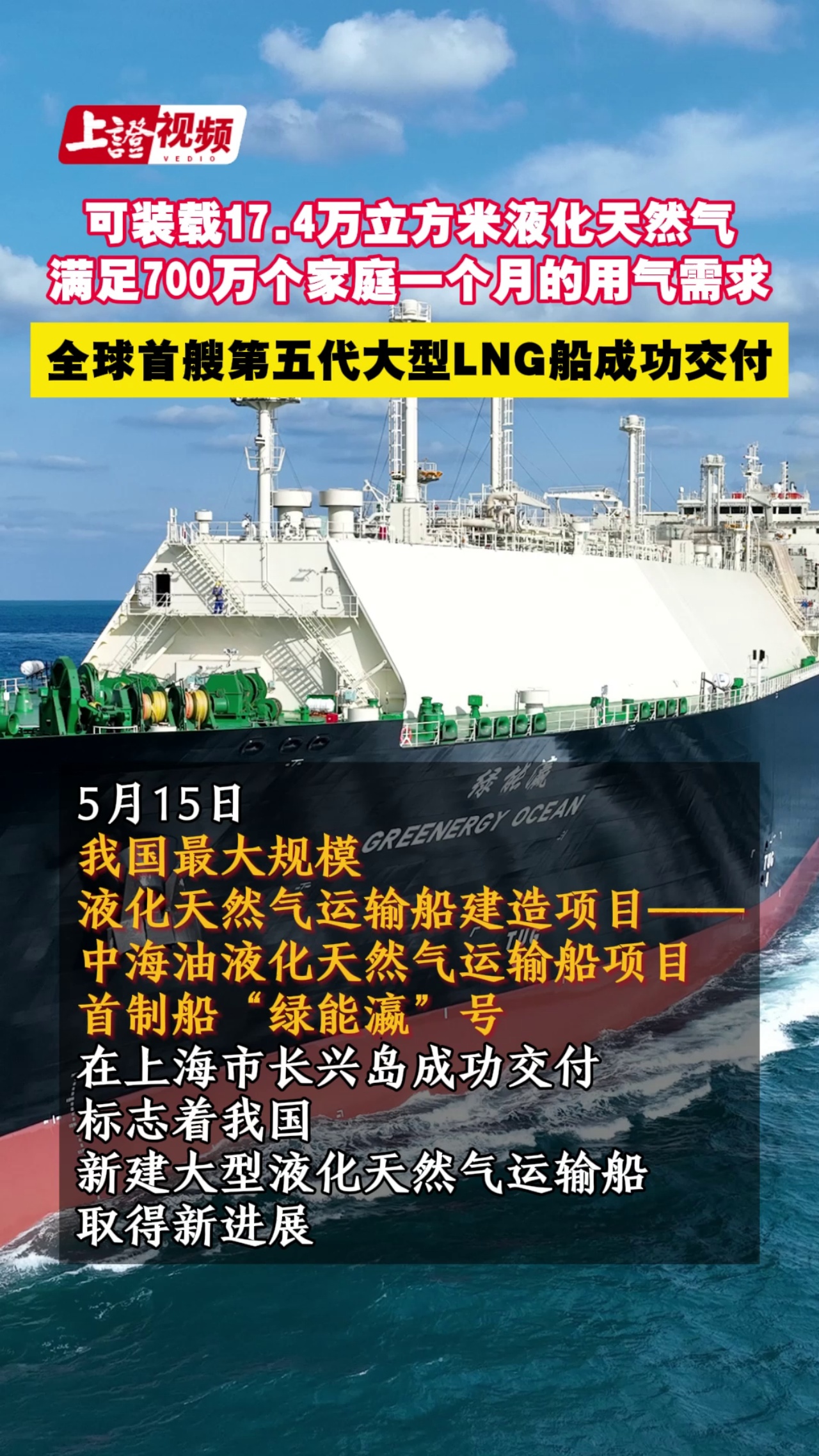 全球首艘第五代大型LNG船成功交付