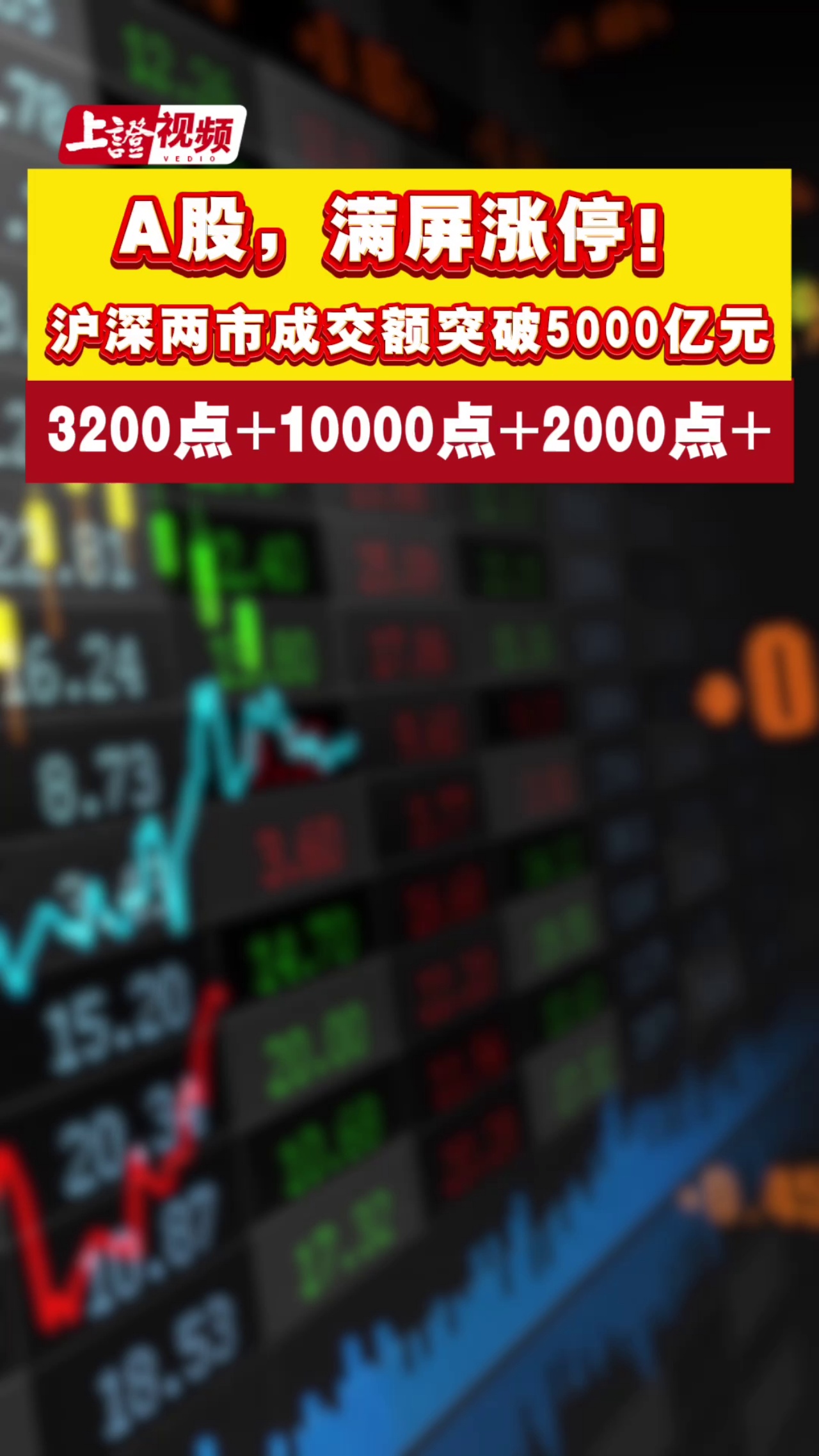 A股，满屏涨停！沪深两市成交额突破5000亿元