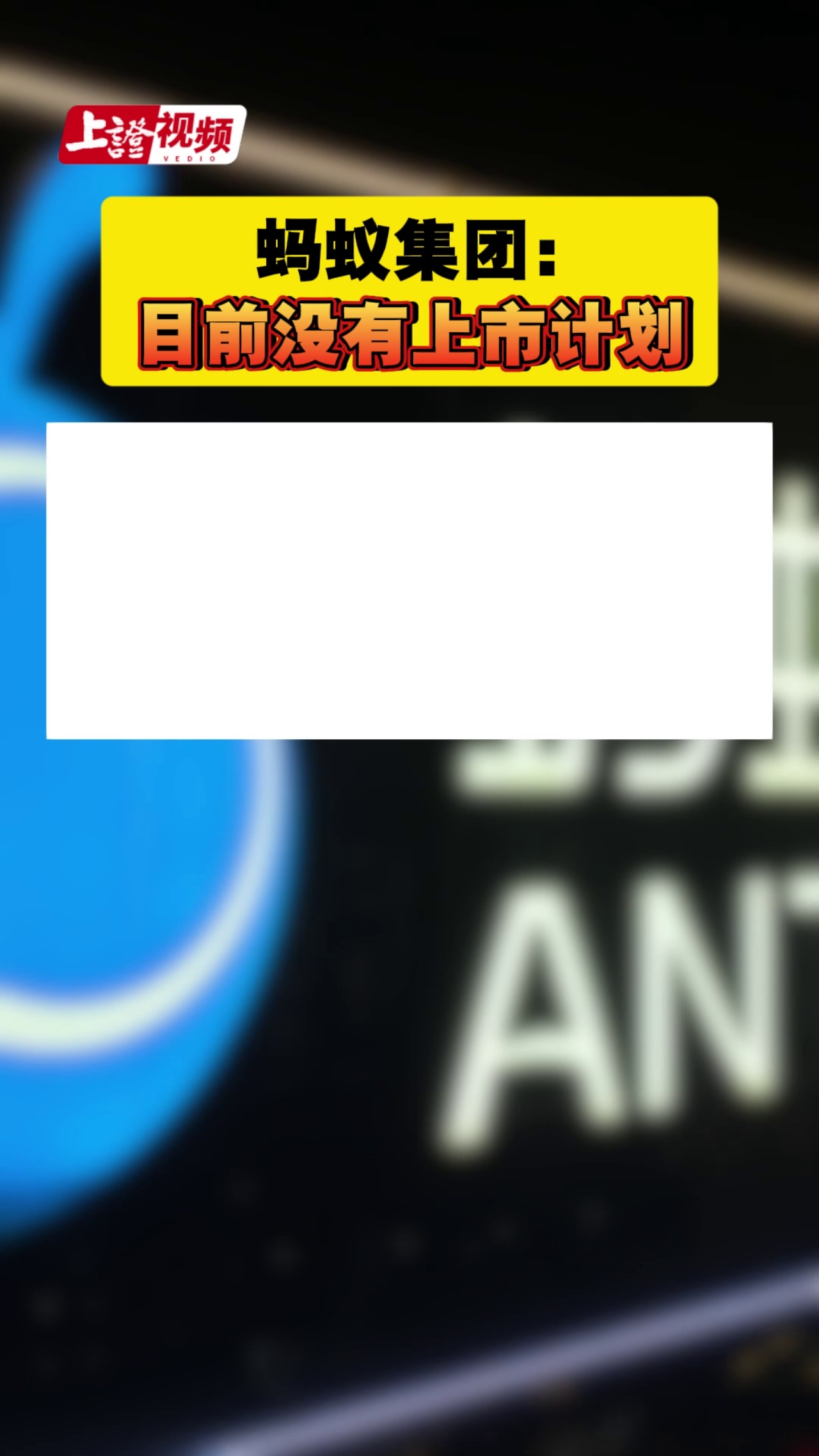 蚂蚁集团：目前没有上市计划