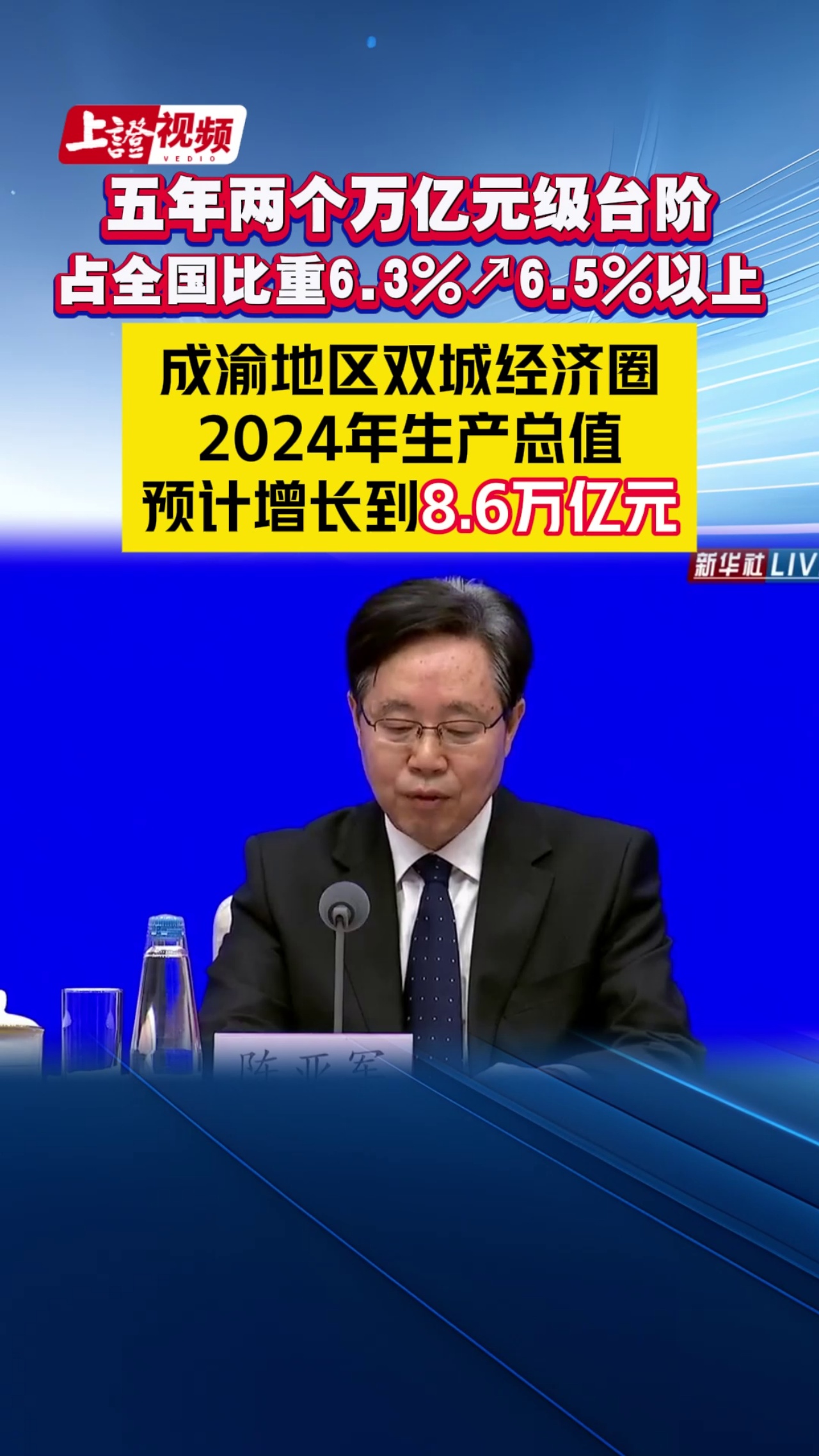 成渝地区双城经济圈2024年生产总值预计增长到8.6万亿元