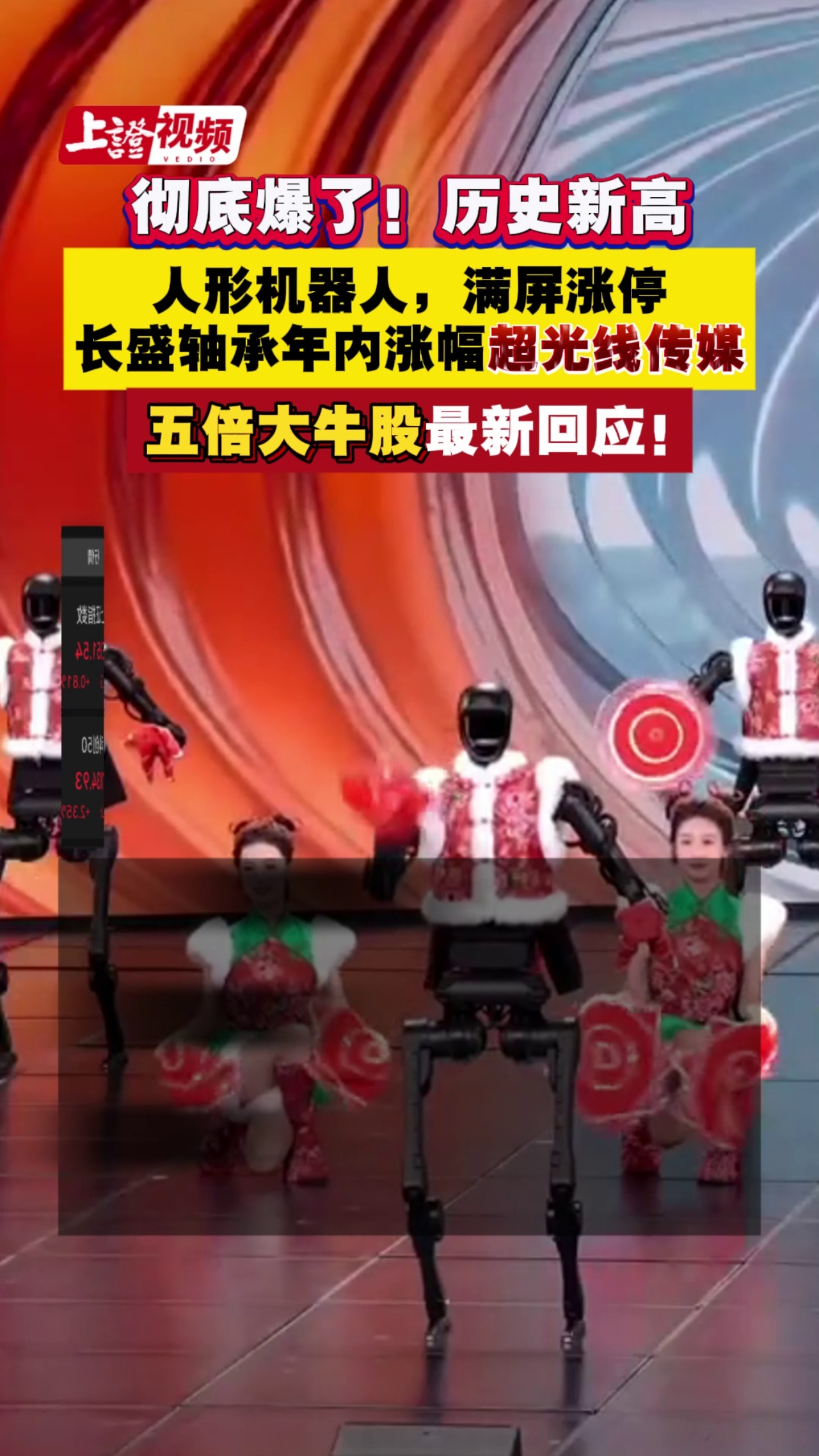 彻底爆了！历史新高！人形机器人，满屏涨停。长盛轴承年内涨幅超光线传媒